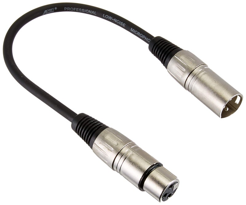 AUDIO 2000'S Audio2000'S ADC203MX2 1 ft XLF Female to XLR Male Microphone Cable (2-Pack) - Image 1